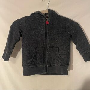 Cat & Jack Kids fleece lined Charcoal Gray Hoodie zip front size 3T